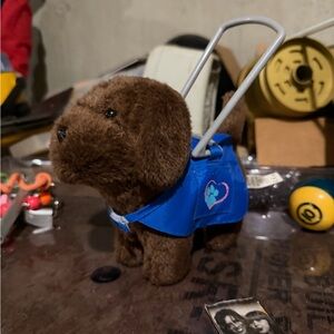 American Girl Service Dog Plush w/ Blue Vest & Handle – Doll Accessory
